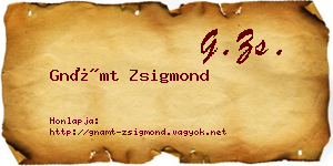 Gnámt Zsigmond névjegykártya
